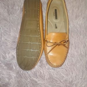 Clark's tan leather moccasins